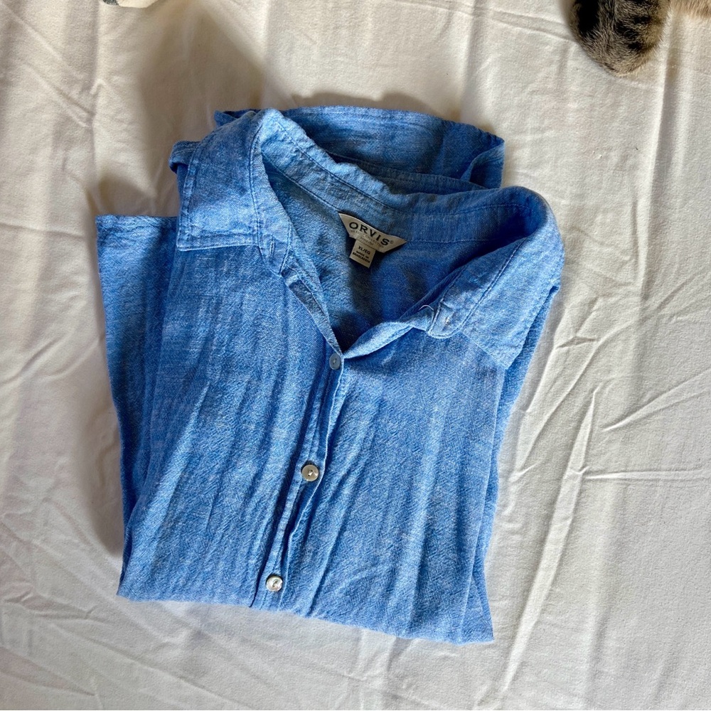 Orvis Linen Blend Button Down - Picture 3 of 10